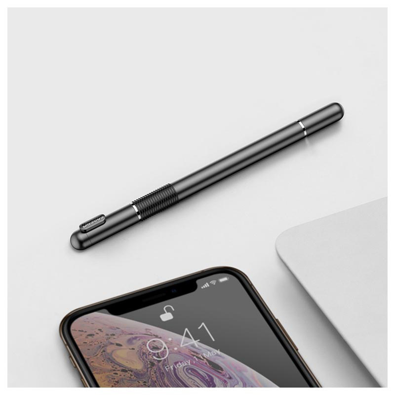 Baseus 2-in-1 Capacitive Touchscreen Stylus & Ballpoint Pen, Black