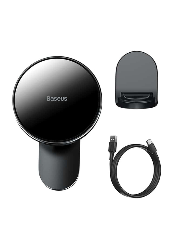 Baseus Magnetic Absorption Car Dashboard Air Outlet Mount Wireless Charger for iPhone 12 Series, Black