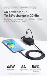 Baseus 1.2-Meter Crystal Shine Fast Charging 100W Type-C Charging Data Cable, USB Type A to USB Type-C for Smartphones/Tablets, Black