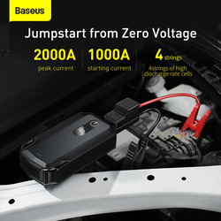 Baseus Super Energy Max Car Jump Starter, 20000mAh, Peak Current 2000A, Black