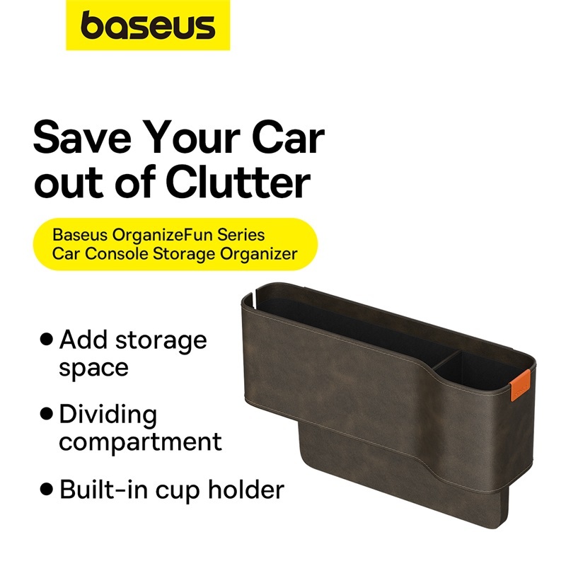 Baseus OrganizeFun Series Car Console Storage Organizer Marble Brown