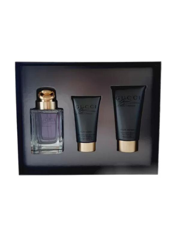 Gucci 3-Piece Made to Measure Gift Set for Men, 90ml EDT, 75ml Aftershave Balm, 50ml Shower Gel