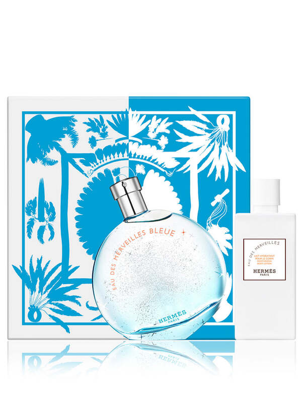 HERMES EAU DES MARVEILLES BLEUE EDT 100ML + 80ML BODY LOTION 2PC SET