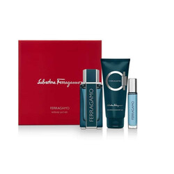 SALVATORE FERRAGAMO INTENSE  LEATHER EDP 100ML +10ML + 100ML SHAMPOO AND SHOWER GEL 3PC SET