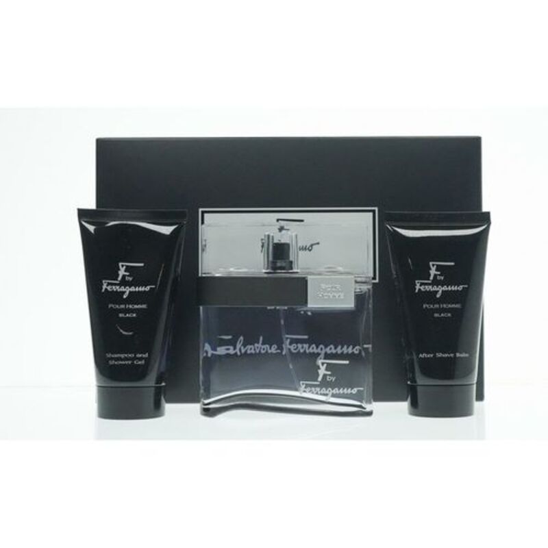 SALVATORE FERRAGAMO F FOR BACK MEN EDT 100ML+100ML A/S+100ML S/G SET