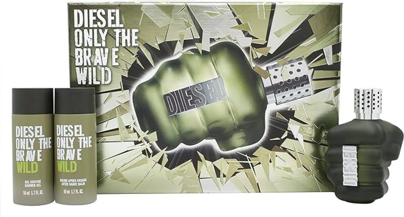 DIESEL BRAVE WILD EDT 75ML + 50ML SHOWER GEL + 50ML AFTER SHAVE SET FOR MEN