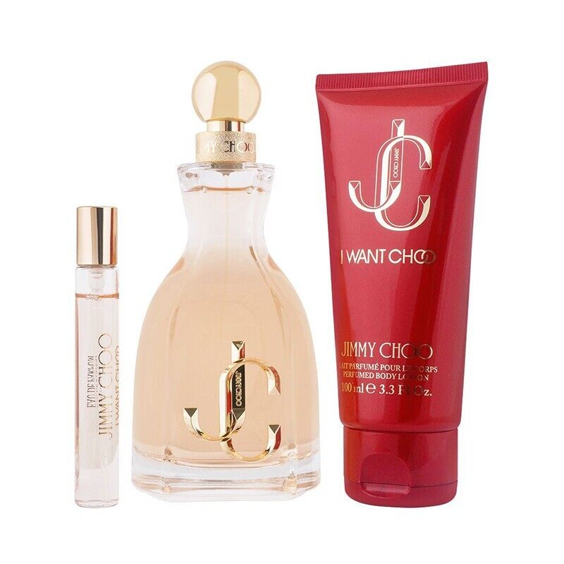 

JIMMY CHOO I WANT CHOO EDP Perfume 100ML + 7.5ML + 100ML BODY LOTION 3PC SET