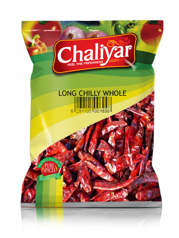 

Chaliyar Long Chilly Whole 100Gm Pc