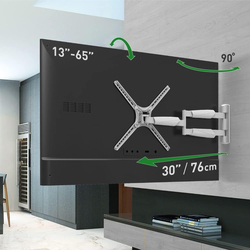 I View Heavy-duty Articulating Curved & Flat Panel Tv Wall Mount, LPA13-464N, Black