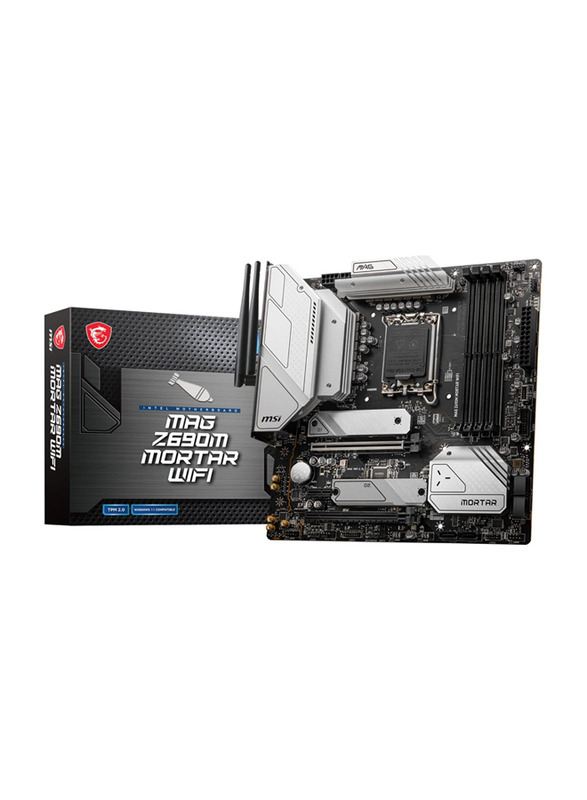 

MSI MAG Z690M M-ATX - Supports Intel 12th Gen Core Processor, LGA 1700 - Mystic Light, (7D42-014R) Mortar WiFi Motherboard, Black