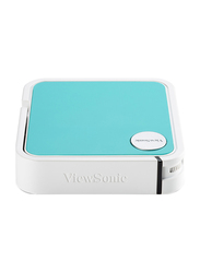 ViewSonic M1 Mini Plus Pocket WVGA LED Ultra-Portable Projector with Integrated JBL Audio, Wi-Fi, Bluetooth, 120 Lumens, Blue