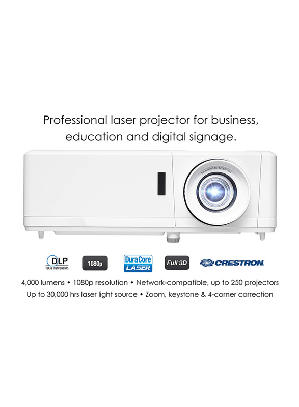 Optoma ZH403 4K HDR Professional Laser Projector, 4000 Lumens, White