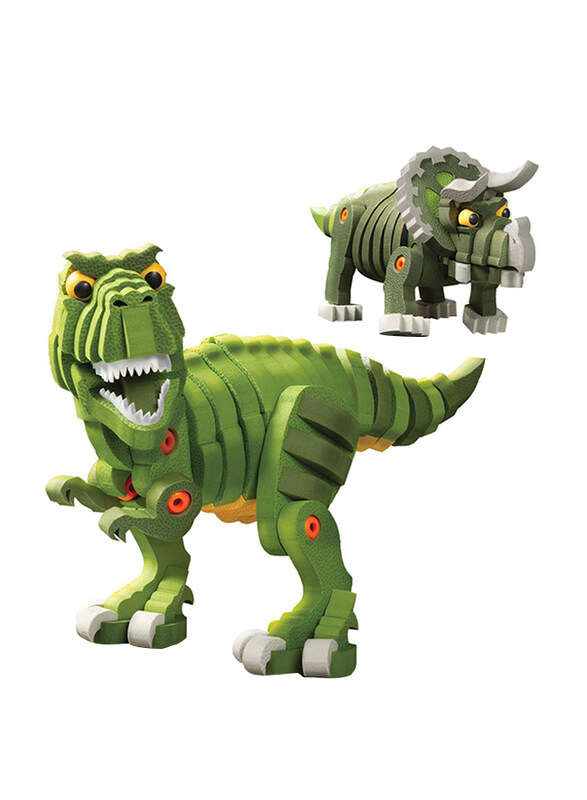 

Bloco T-Rex and Triceratops Building Set, 200 Pieces, Multicolor, Ages 6+