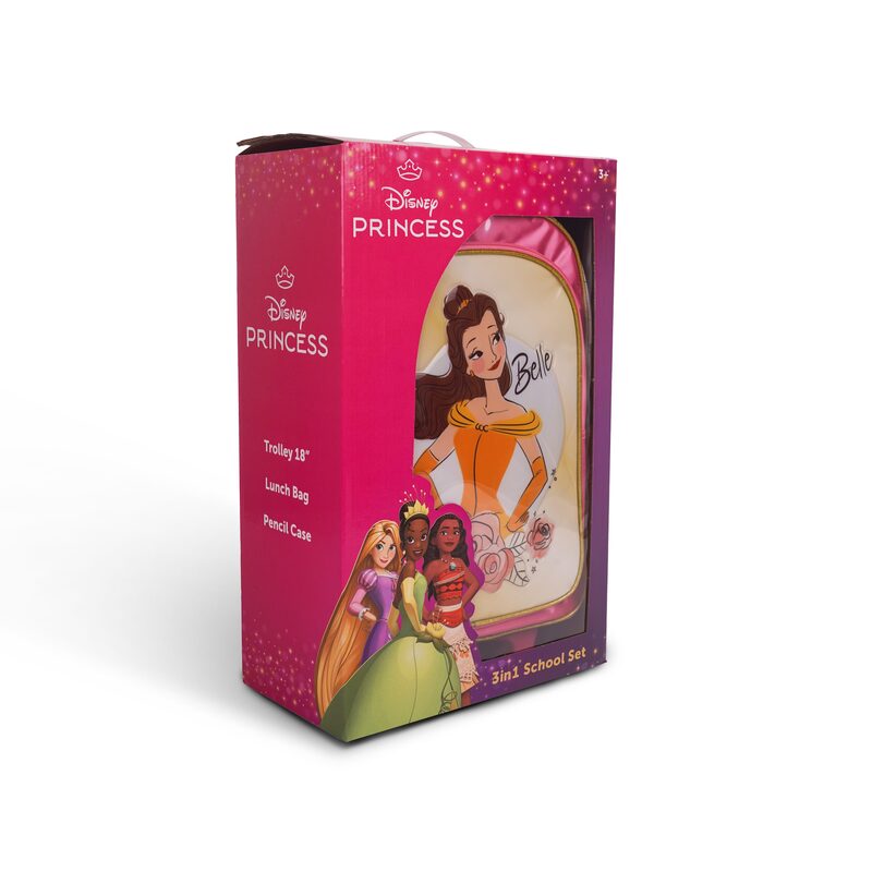 DISNEY PRINCESS BELLE AND ROSES 3N1 TROLLEY BOX SET 18"