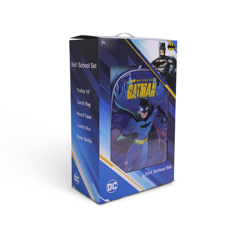 WARNER BROS BATMAN 5IN1 TROLLEY BOX SET 18"