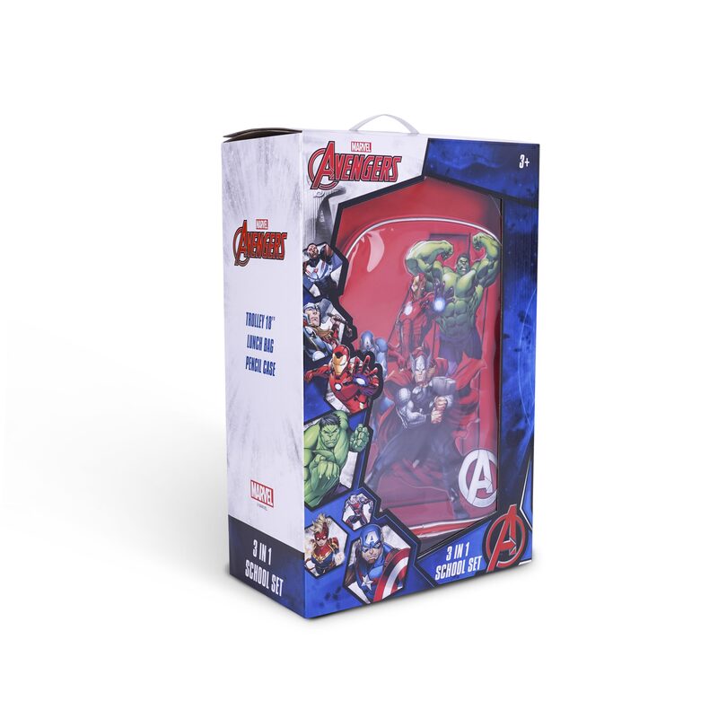 MARVEL AVENGERS HEROES 3N1 TROLLEY BOX SET 18"