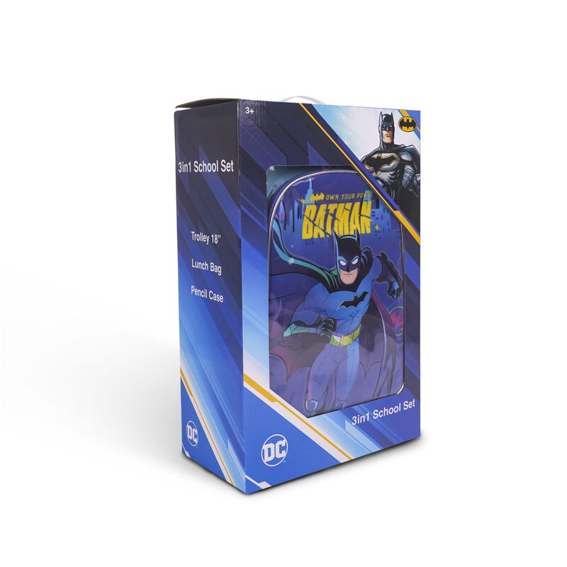 WARNER BROS BATMAN 3N1 TROLLEY BOX SET 18"