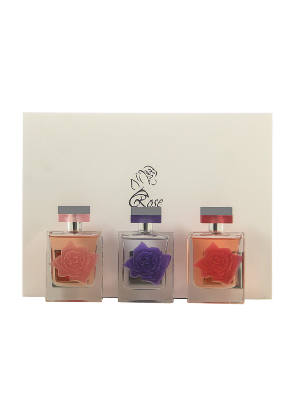 Arabian Oud 3-Piece Rose Collection Perfume Spray Set for Women, Violet 75ml EDP, Light Pink 75ml EDP, Pink 75ml EDP