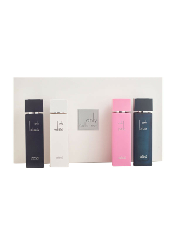 Arabian Oud 4-Piece Only Collection Prfume Set Unisex, White 100ml EDP, Black 100ml EDP, Blue 100ml EDP, Pink 100ml EDP