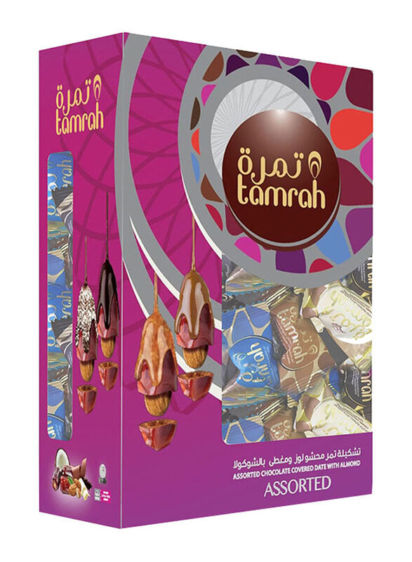 

Tamrah Date with Almond Covered Assorted Chocolate Stand Box, 400g