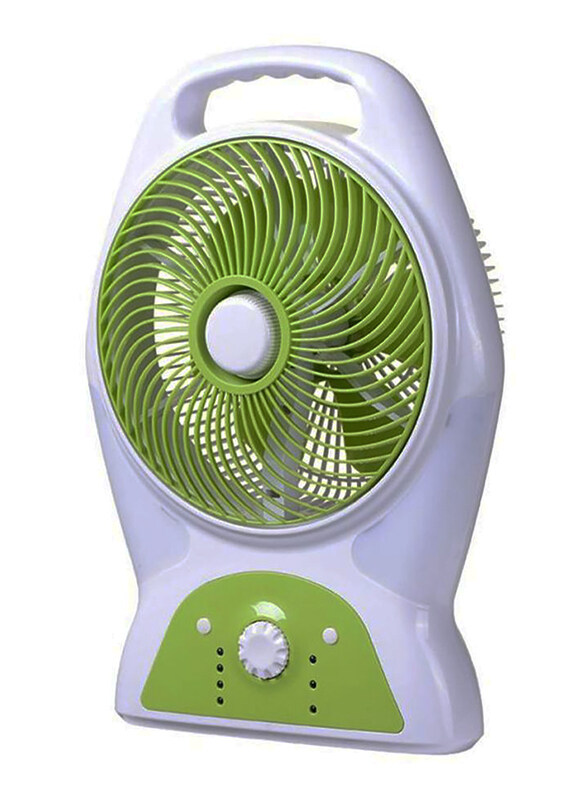 

Nobel 9-Speed Rechargeable Box Fan, NBF87R, White/Green