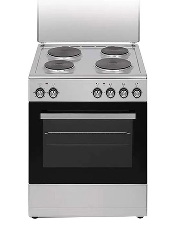 Nobel Freestanding 4 Hot Plate Electric Burner Stainless Steel Cooker with Oven, NGC5300, White