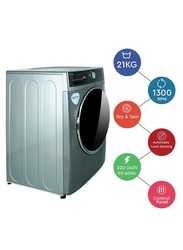 Nobel 21 KG Front Load Fully Automatic Washer, Stainless Steel Drum Vibration Reduction LED Control Panel, 9 Number of Wash Option, 70% Spin Dryer, NWM2100, Grey