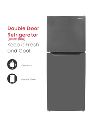 Nobel R600a No Frost Double Door Refrigerators Refrigerant Temperature Control Inside Light Inside Condenser Glass Shelf with Bottle Rack Freezer Shelf, 280L, NR280NF, Dark Silver