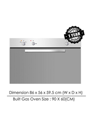 Bompani Italian-made Built Gas Oven With Front Knob Control, BO243YG, Silver