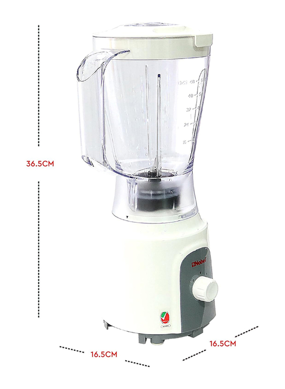 Nobel 1.5L 2-in-1 Blender, 400W, NB102, White