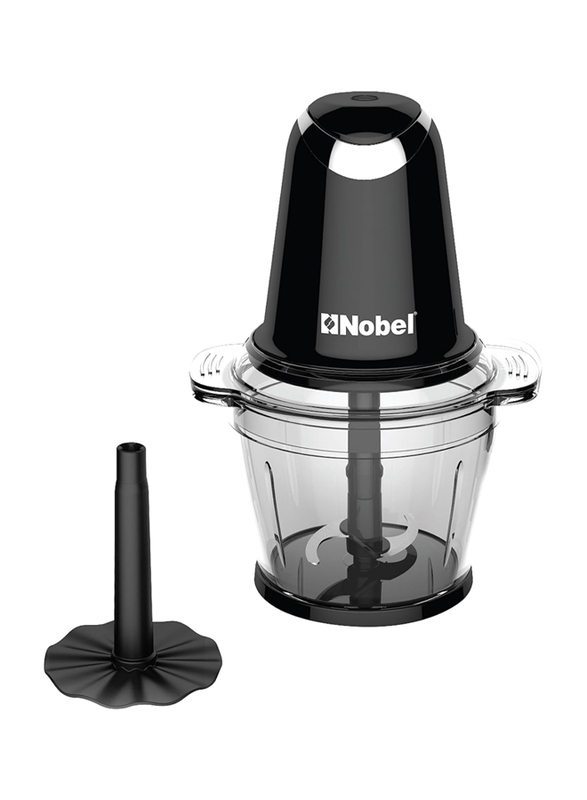 Nobel 1L Chopper with Stainless Steel Blades and Covered Protection, 600W, NCFP363, Black