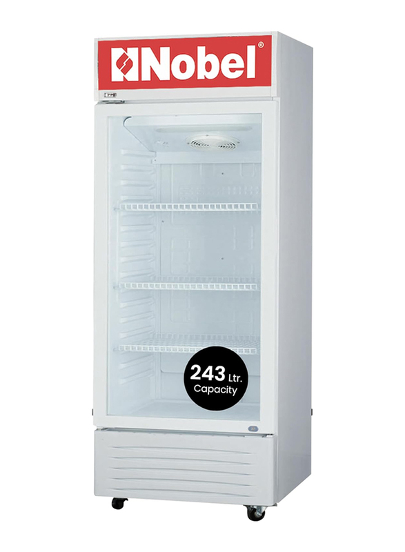 Nobel Single Door Upright Chiller Single Door Light Box Lock And Key, 243L, NSF245, White