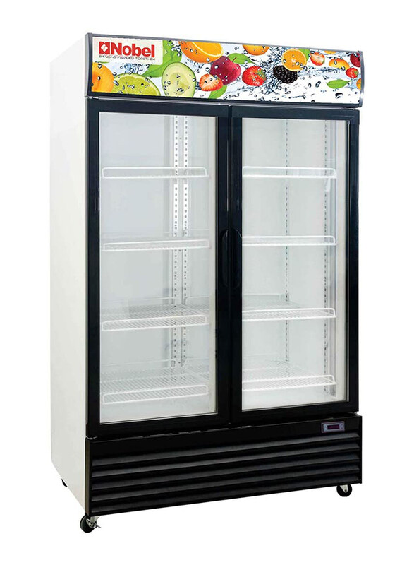 

Nobel 1200L Side By Side Door Refrigerator, NSF1200SD, White/Black