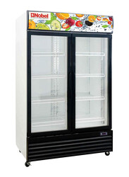 Nobel 1200L Side By Side Door Refrigerator, NSF1200SD, White/Black
