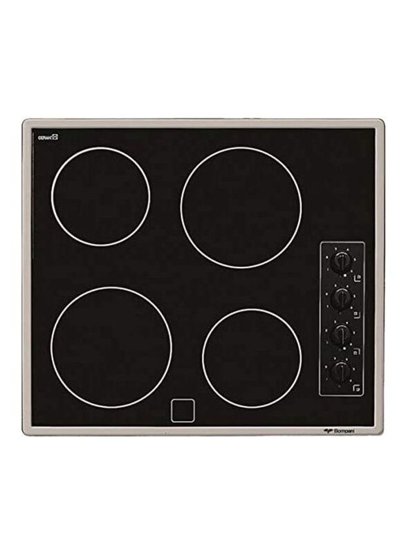 Bompani 4-Burner Electric Hob with Ceramic Top Induction Stove, BO273AHE, Black