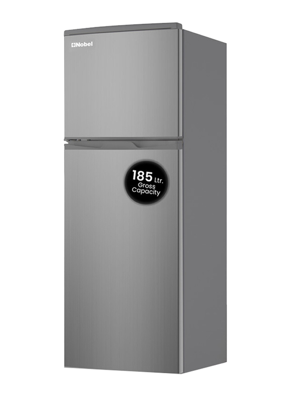 Nobel R600A Double Door Refrigerator Defrost Refrigerant 3 Star Esma Temperature Control Inside Light, 185L, NR185RSI, Silver