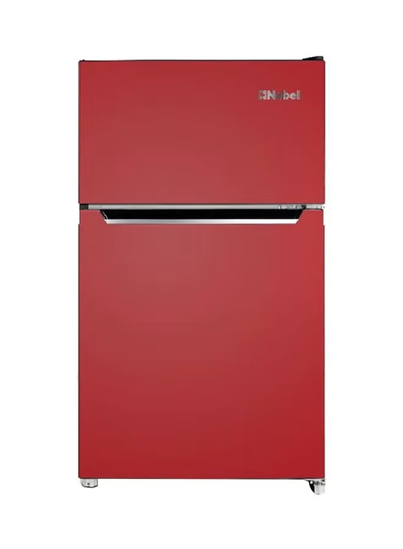 Nobel R600A Double Door Refrigerator Defrost Recessed Handle Refrigerant Inside Condenser, 111L, NR110SS, Red