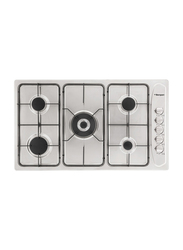 Bompani 90cm Stainless Steel Full Safety Auto Ignition 5 Burner Gas Hobs, BO293MV, Silver