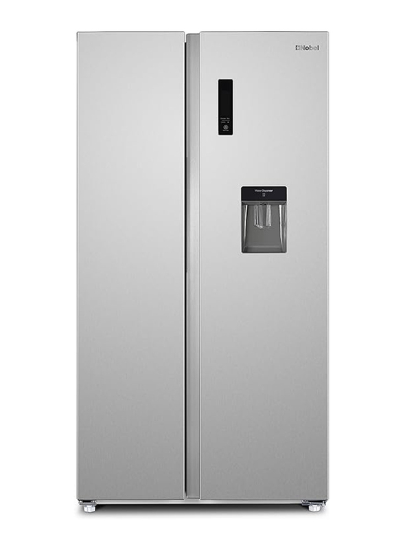 Nobel Side By Side Refrigerator No Frost LED Display Water Dispenser Ice Twister Inverter, 730L, NR620WD, Silver