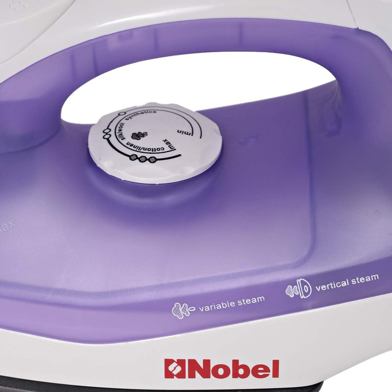 Nobel Steam Iron Variable & Vertical Steam with Non Stick Soleplate and Ergonomic Handle, NSI243, Purple