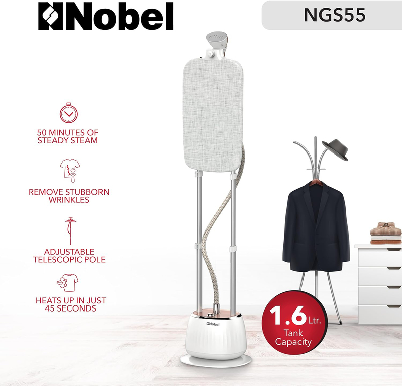 Nobel 1.6L Detachable Water Tank Garment Steamer, 1800W, NGS55, White