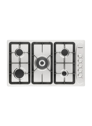 Bompani 90cm Stainless Steel Full Safety Auto Ignition 5 Burner Gas Hobs, BO293GML, Silver