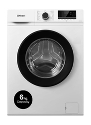 Nobel 6.0 KG Front Load Automatic Washer, 15 Wash Program, LED Indicator, 1000RPM Spin Speed, NWM760RH, Silver