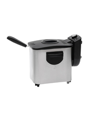 Nobel 4L Stainless Steel Body Deep Fryer with Light Indicator and Adjustable Temperature Control, 3000W, NDF8G, Silver