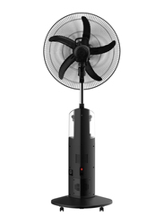 Nobel 16-inch Fan Blade Rechargable Mist Standing Fan with 4 Stack Bright LED, NF888MRC, Black