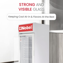 Nobel Single Door Upright Chiller Single Door Light Box Lock And Key, 243L, NSF245, White