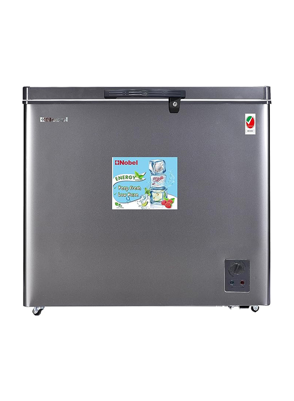 Nobel R600A Single Door Defrost Upright Freezer Super Fast Ice Maker Outside Condensor, 250L, NCF300E, Silver