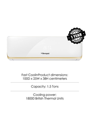 Bompani 18000 Btu Split Air Conditioner with Digital Display 4-Way Swing Turbo Cooling, 1.5 Ton, BSAC18CR2, White