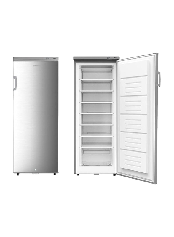 Nobel R600A Single Door Defrost Upright Freezer Super Fast Ice Maker Outside Condensor, 187L, NUF300S, Silver