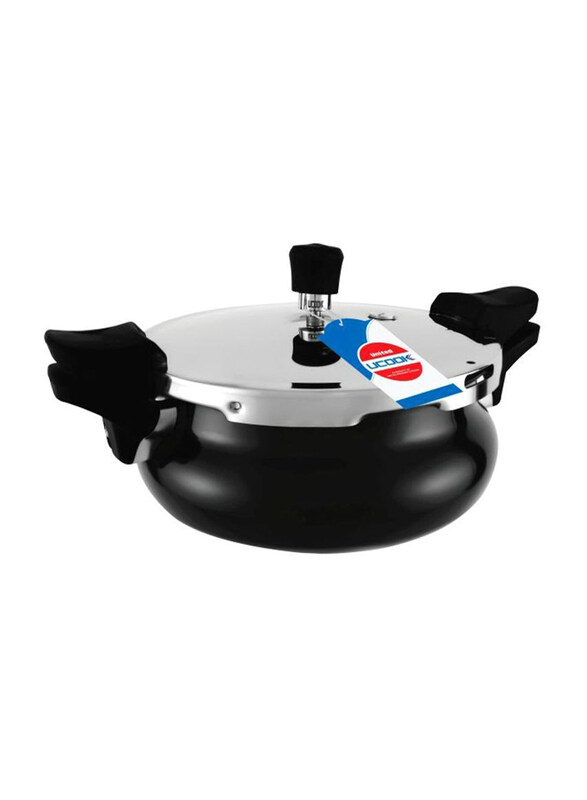

United 5L Round Ucook Smart 3-in-1 Hard Anodized Outer Lid Cooker, UC0151, Black/Silver